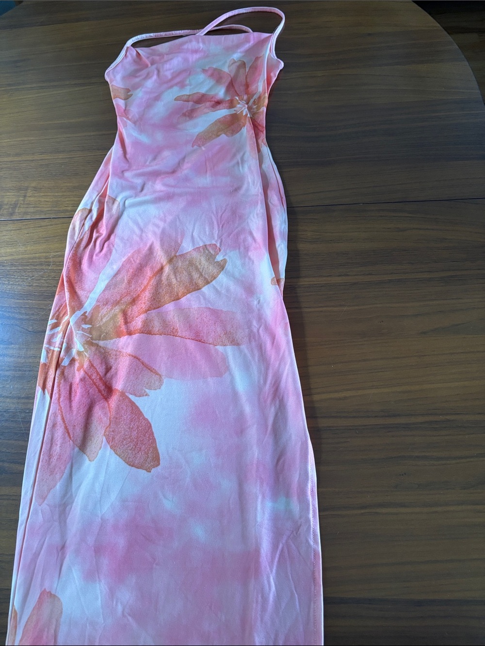 SHEIN Pink and Orange Floral Slip Maxi Dress